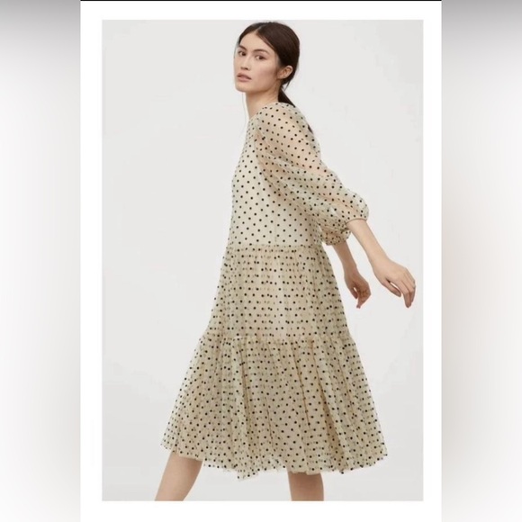 H&M Cream Polka Dot Spot Sheer
Tulle Mesh Tiered Midi Medium NWT - Picture 1 of 5